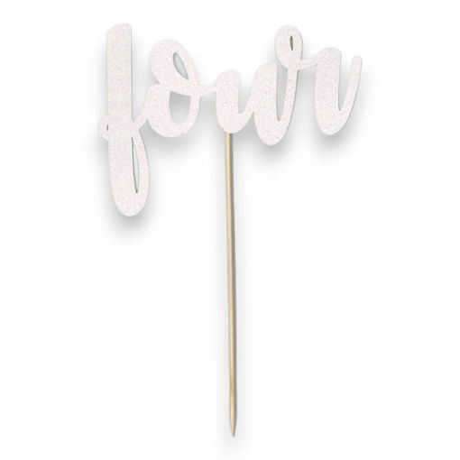 Picture of FOUR CAKE TOPPER IRIDESCENT GLITTER